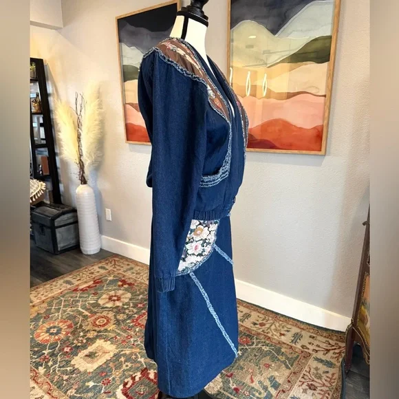 Vintage Noah’s Flood Denim Patchwork Jacket and Skirt - Picture 3 of 16